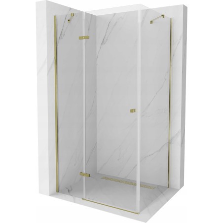 Mexen Roma kabina prysznicowa uchylna 80 x 100 cm, transparent, złota - 854-080-100-50-00