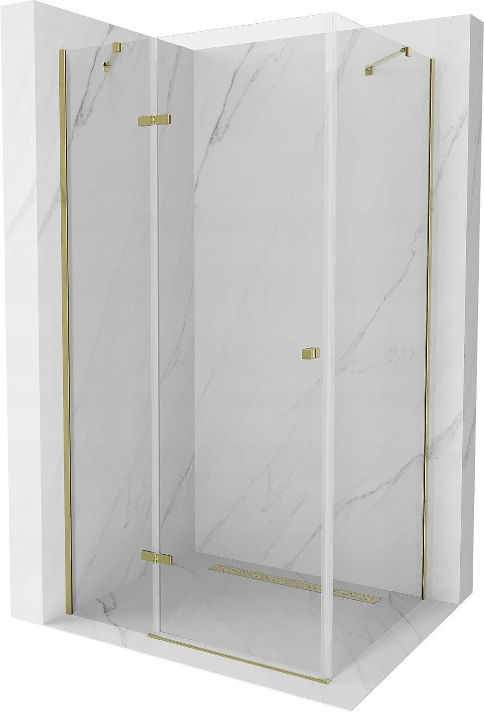 Mexen Roma kabina prysznicowa uchylna 80 x 100 cm, transparent, złota - 854-080-100-50-00