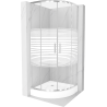 Mexen Rio kabina prysznicowa półokrągła 70 x 70 cm, pasy, chrom + brodzik Rio, biały - 863-070-070-01-20-4710
