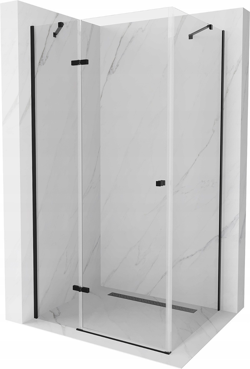 Mexen Roma kabina prysznicowa uchylna 90 x 80 cm, transparent, czarna - 854-090-080-70-00