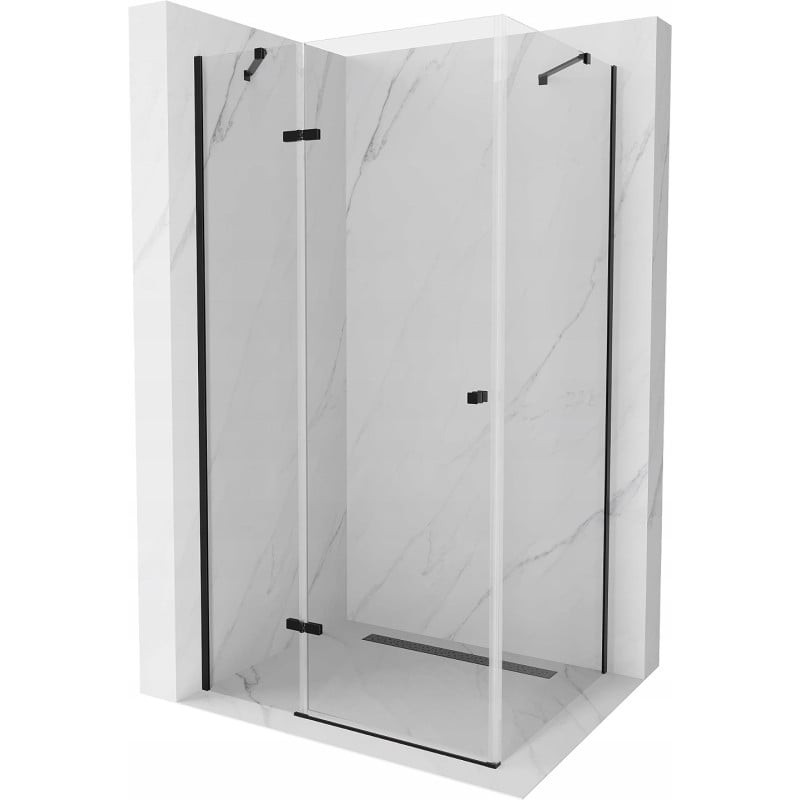 Mexen Roma kabina prysznicowa uchylna 100 x 80 cm, transparent, czarna - 854-100-080-70-00