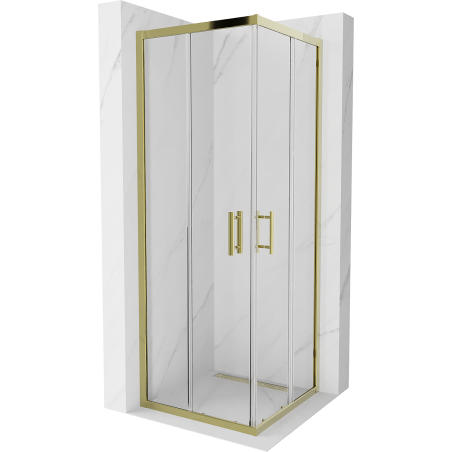 Mexen Rio kabina prysznicowa kwadratowa 70 x 70 cm, transparent, złota - 860-070-070-50-00