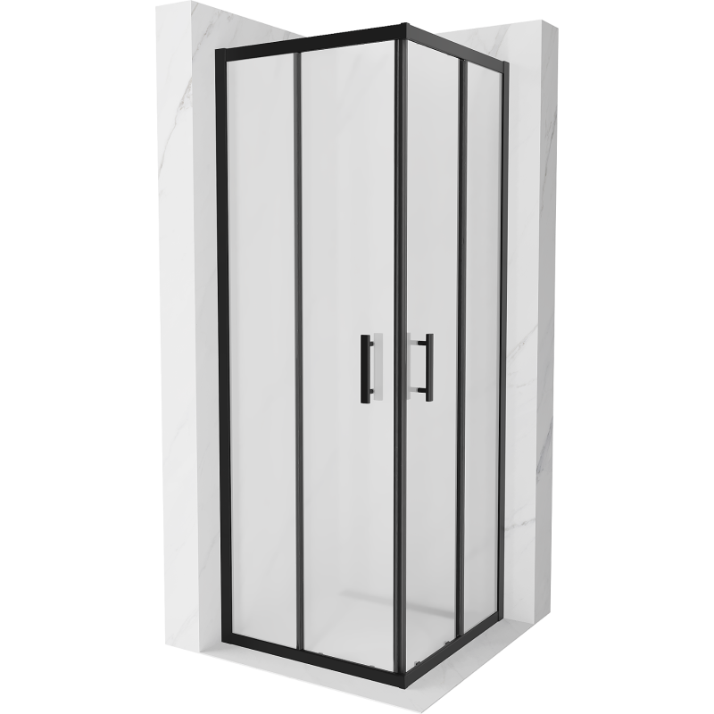 Mexen Rio kabina prysznicowa kwadratowa 70 x 70 cm, szron, czarna - 860-070-070-70-30
