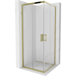 Mexen Rio kabina prysznicowa kwadratowa 80 x 80 cm, transparent, złota - 860-080-080-50-00