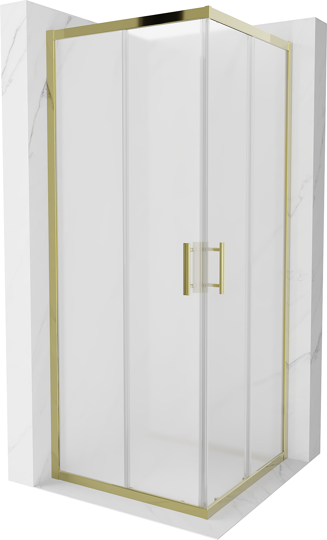 Mexen Rio kabina prysznicowa kwadratowa 80 x 80 cm, szron, złota - 860-080-080-50-30