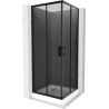 Mexen Rio kabina prysznicowa kwadratowa 80 x 80 cm, grafit, czarna + brodzik Rio, biały - 860-080-080-70-40-4510