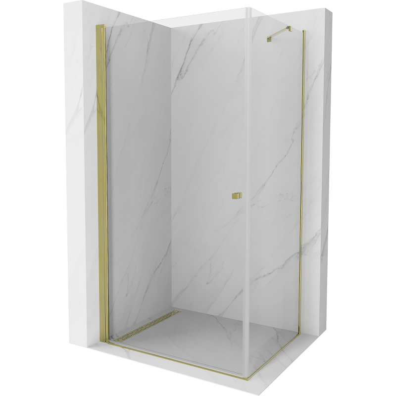 Mexen Pretoria kabina prysznicowa uchylna 100 x 90 cm, transparent, złota - 852-100-090-50-00