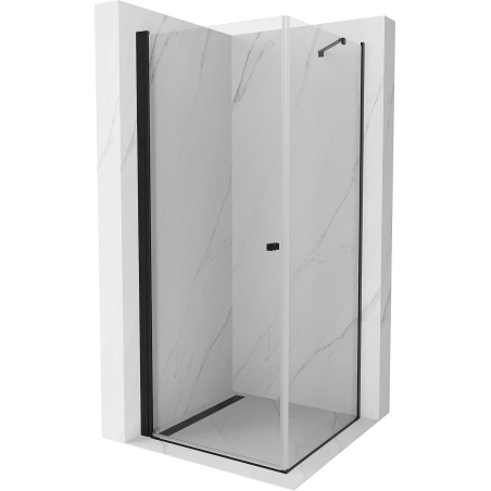 Mexen Pretoria kabina prysznicowa uchylna 100 x 100 cm, transparent, czarna - 852-100-100-70-00