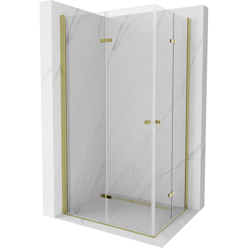 Mexen Lima Duo kabina prysznicowa składana 80 x 70 cm, transparent, złota - 856-080-070-50-00-02