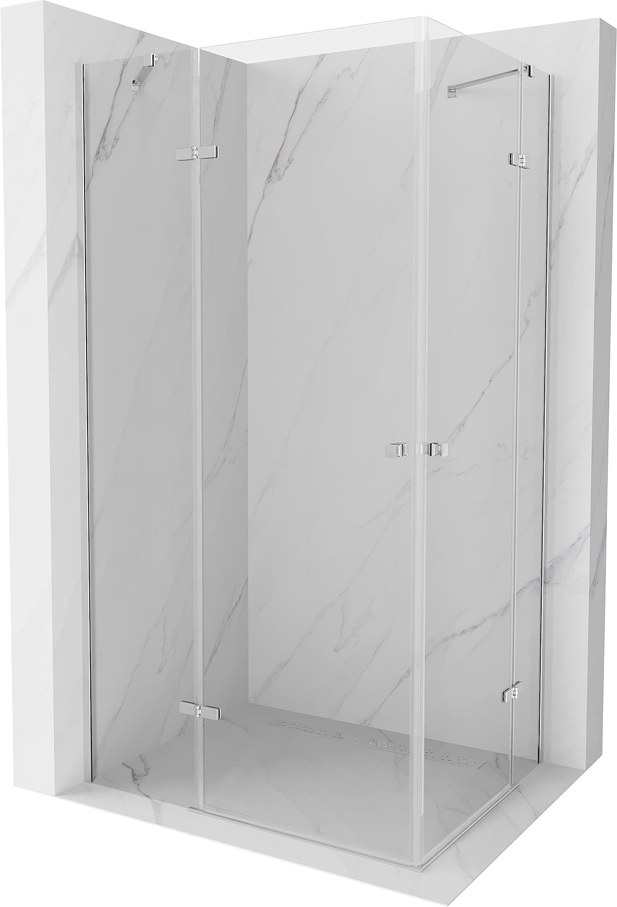Mexen Roma Duo kabina prysznicowa uchylna 110 x 80 cm, transparent, chrom - 854-110-080-02-00