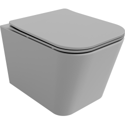Mexen Teo miska wc Rimless z deską wolnoopadającą slim, duroplast, szara jasna mat - 30854061