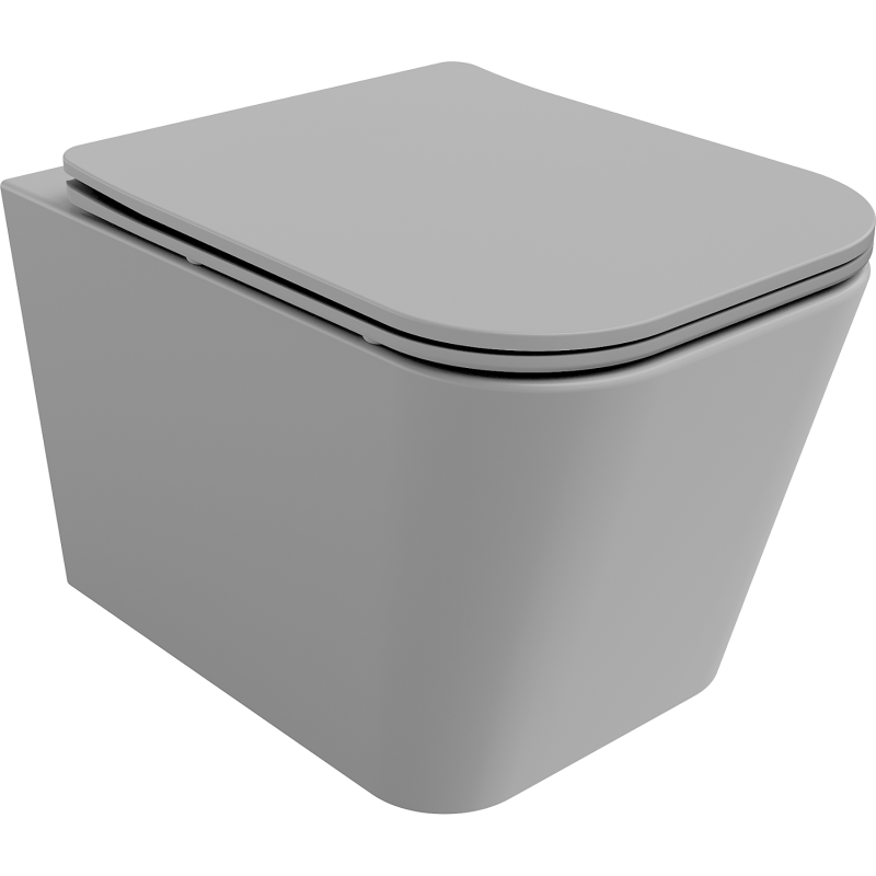 Mexen Teo miska wc Rimless z deską wolnoopadającą slim, duroplast, szara jasna mat - 30854061