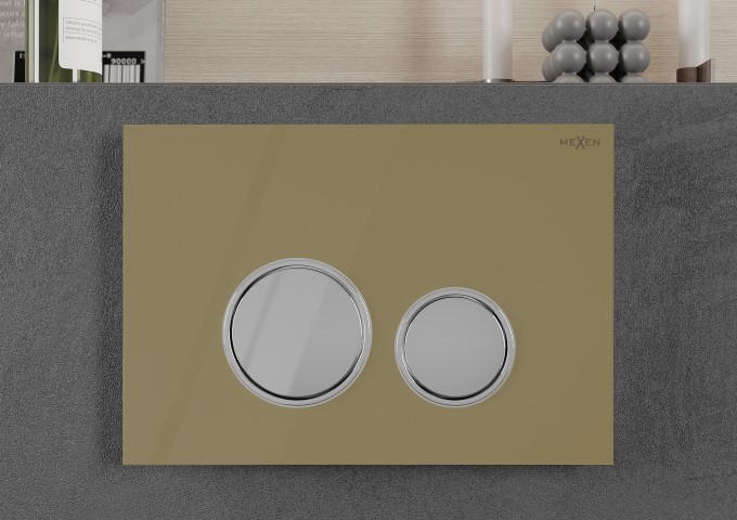 Stelaże podtynkowe do WC z przyciskiem złotym
