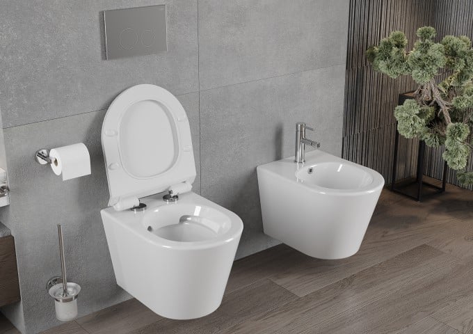 Stelaże podtynkowe do WC z przyciskiem chrom matowy